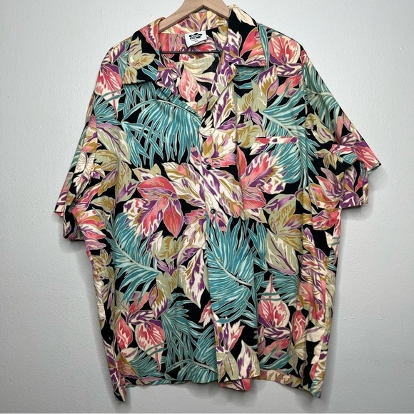 Hilo Hattie Men Button Down Shirt 4XL Vacation Resort Short Sleeve Cotton Hawaii - Picture 1 of 8